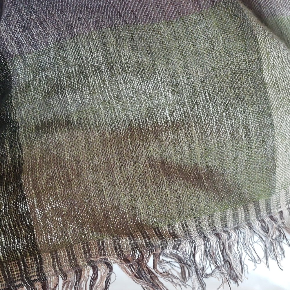 Double Layer Raw Edge Scarf Wrap - image 4